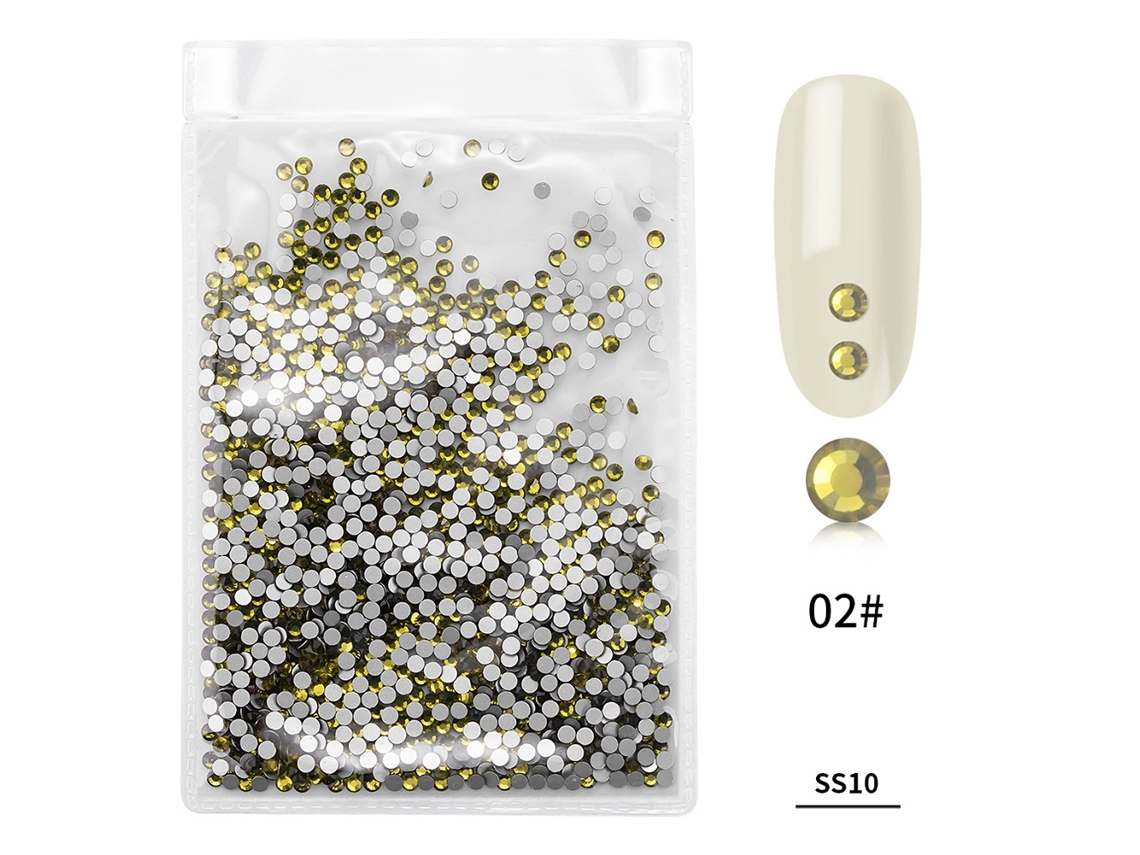 1440 Peças/saco De Pedras De Vidro Coloridas Para Unhas Artísticas Decoração De Manicure (verde Oliva)