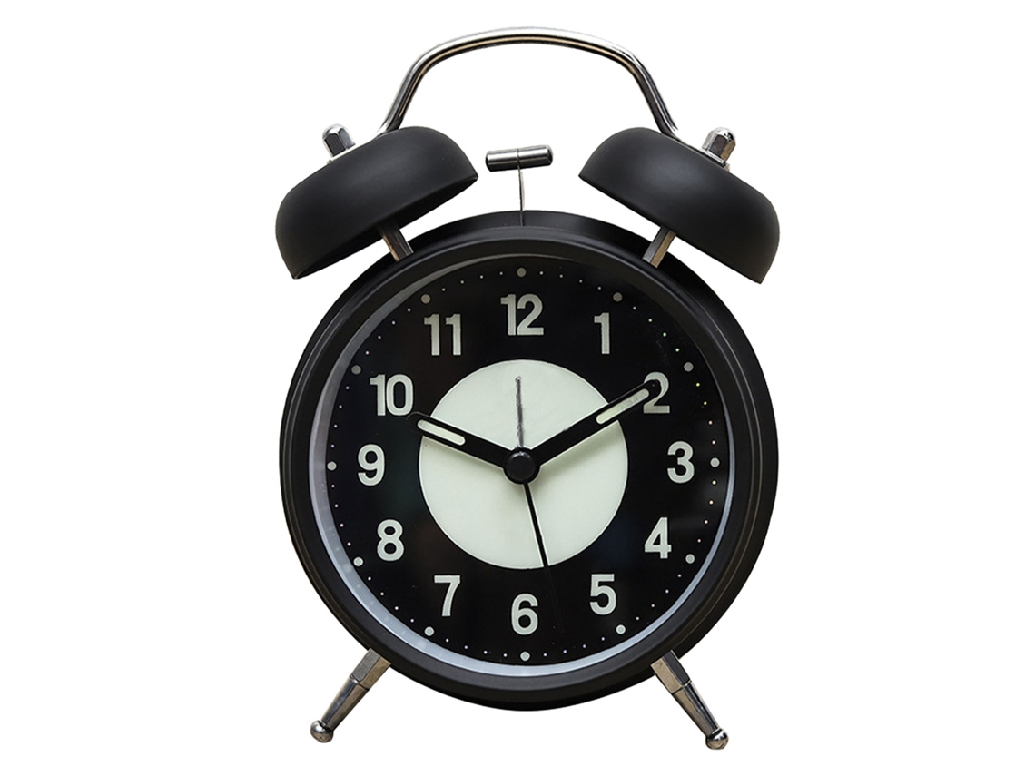 Rebe-reloj Despertador Análogo Pequeño Silencioso Luminoso Con Carga Usb Para Niños Estudiantes De Viaje Nocturno Negro