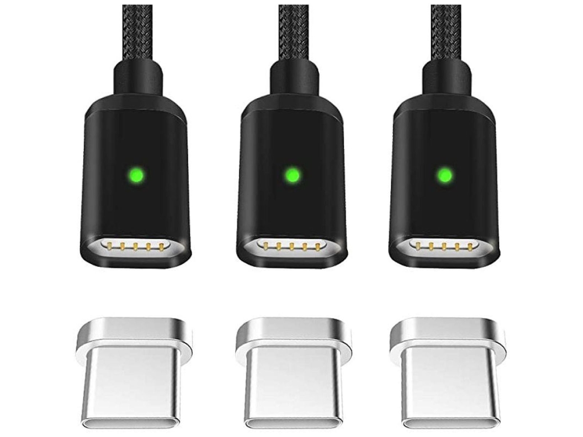 Cabo de Carregamento, 3 Unidades de 0,5 M, 1 M e 2 M, 8 Pinos, Preto AQUAFORGE