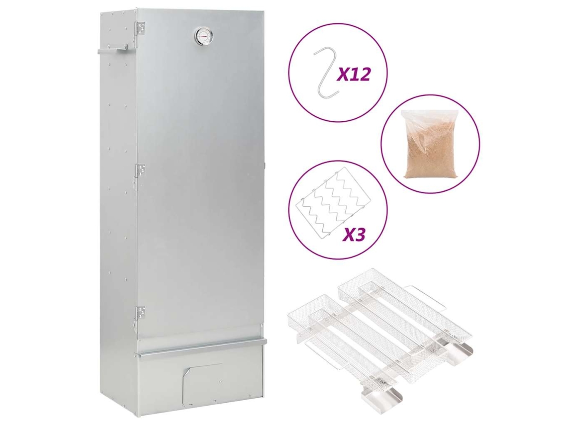 Vidaxl Defumador P/ Churrasqueira C/ Gerador Fumo Frio Aço Galvanizado
