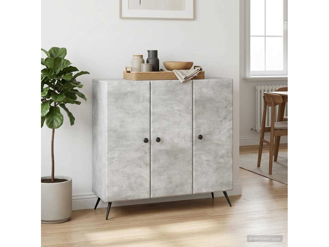 Vidaxl Buffet Cinzento Cimento 89 X 34,5 X 80 Cm Derivados De Madeira