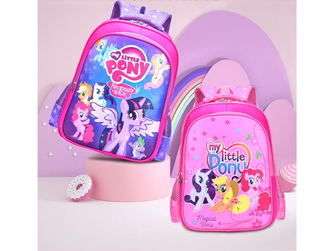 Mochila Escolar My Little Pony Ponyville Modelo Com 2 Peças Aquaforge
