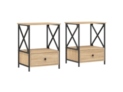 Bedside Table, Bedside Tables Vidaxl Marrom Madeira Processada (n/a)