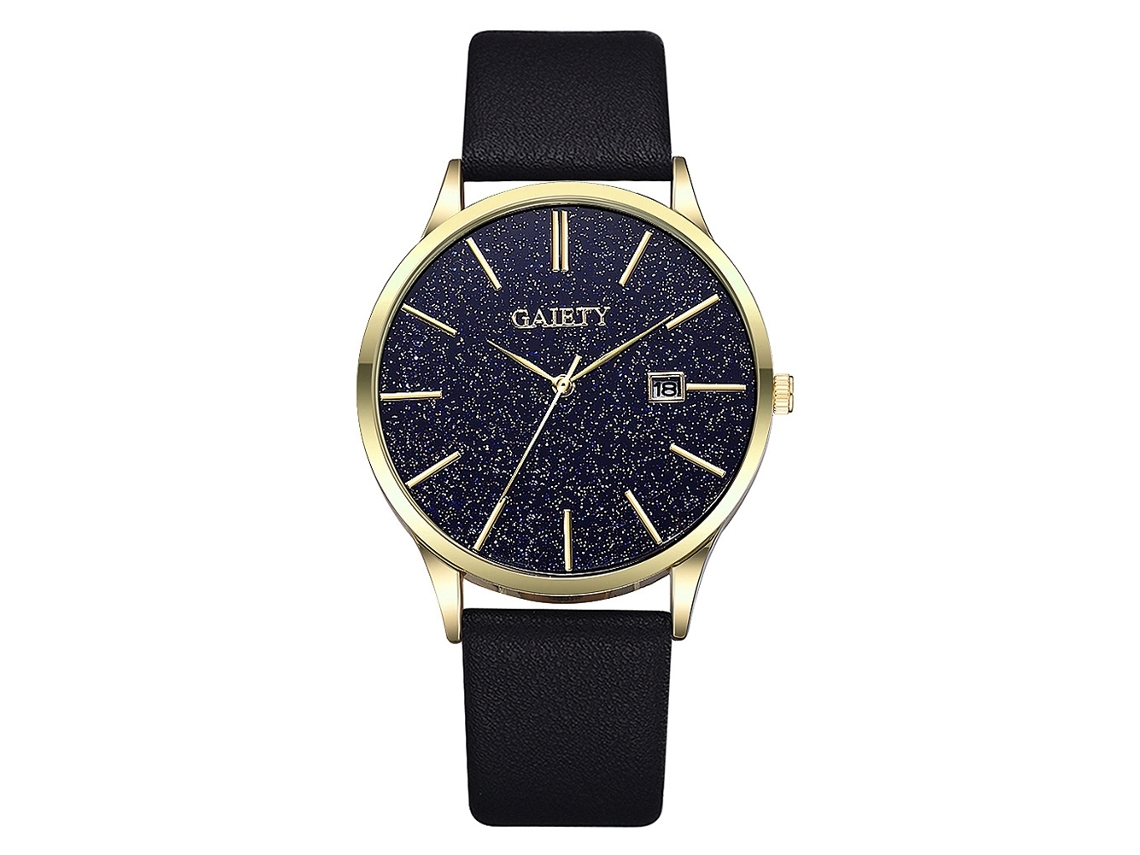 Relógio de Pulso Masculino Céu Estrelado Quartzo Pulseira Pu Simples e Fashion