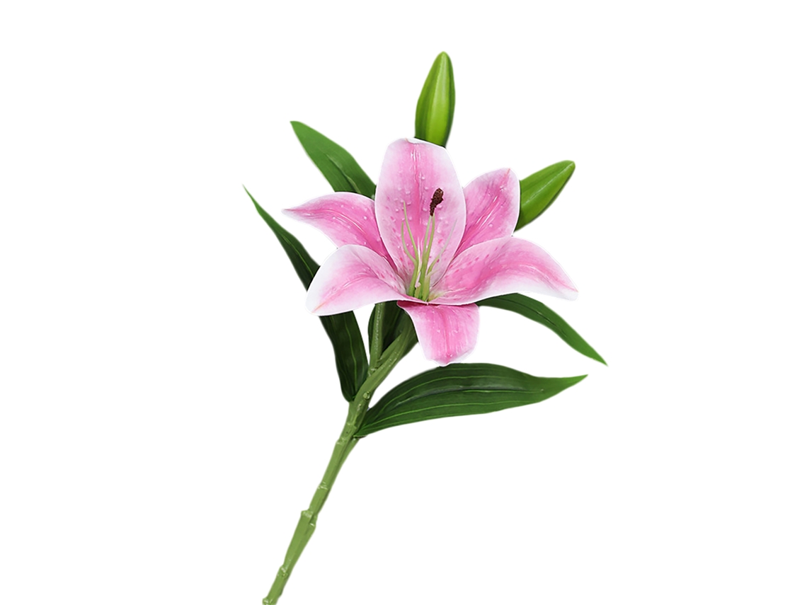 Flor Artificial Lily 3d Lilás 38cm para Decoração Elegante LAXISCREED