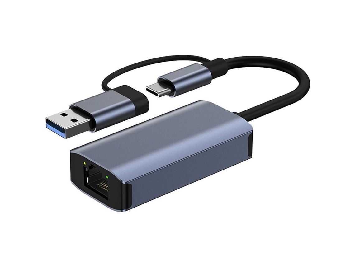 Lurelia Adaptador Ethernet Usb 3.0 Usb-c Rj45 1000 Mbps Preto Para Pc E Portátil