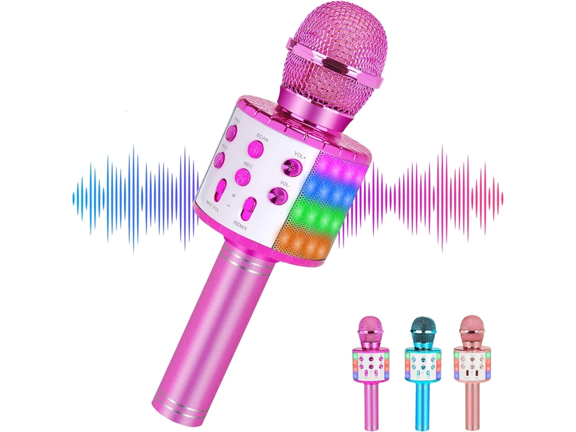 Microfone De Karaokê Sem Fio Bluetooth Infantil