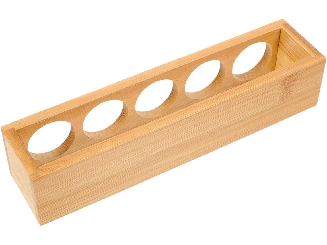 Organizador De Óleos Essenciais Com Prateleira Madeira Maciça, 5 Compartimentos, Ideal Para Banheiro E Quarto