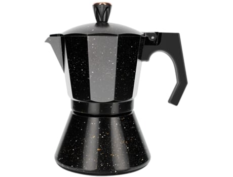 Eisenbach Máquina de café expresso Mocha de 6 chávenas Preto