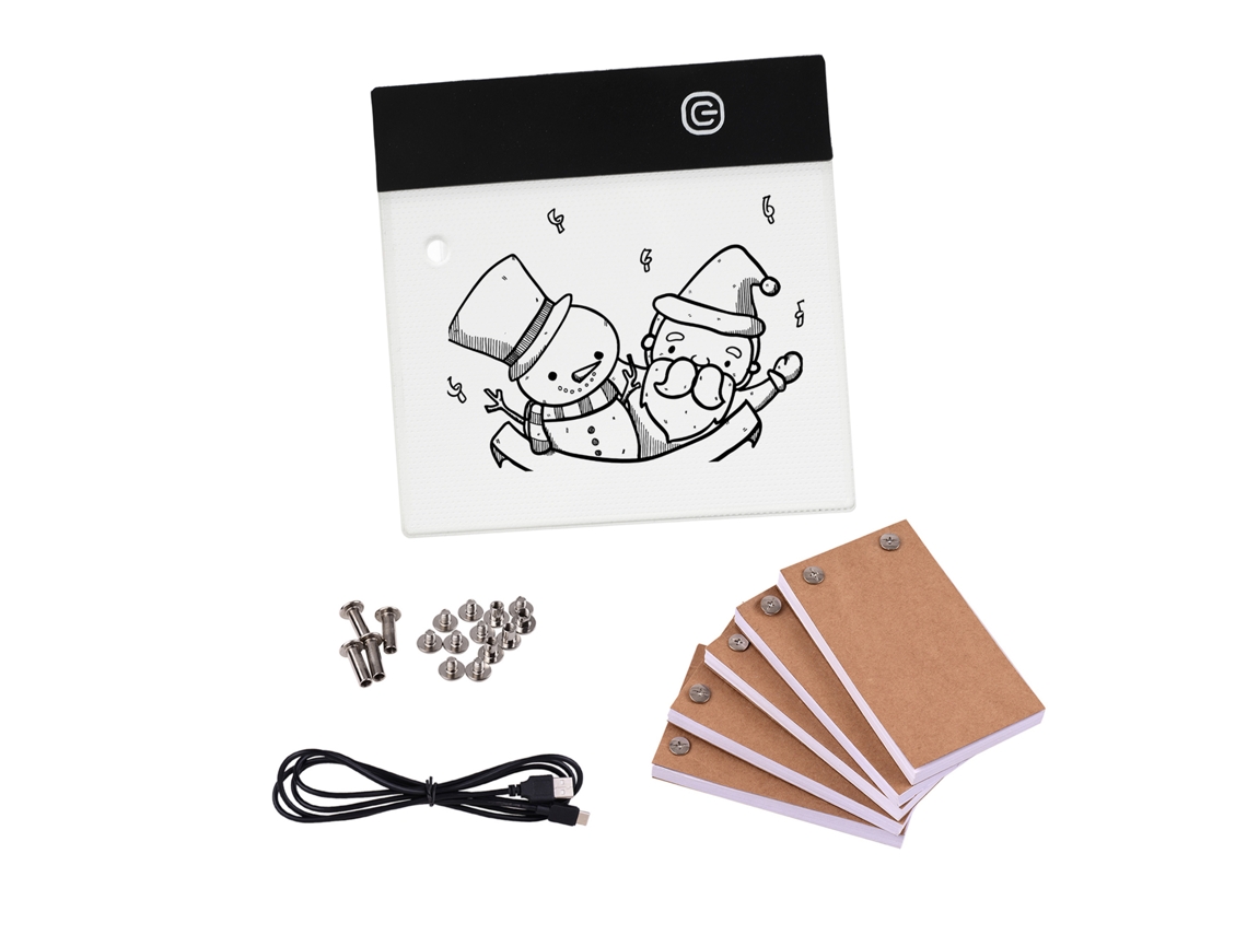Kit Flipbook Com Lâmpada Led E Papel De Animação 300 Folhas