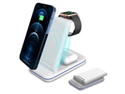 Suporte De Carregamento Sem Fios 3 Em 1 Para Produtos Apple, Carregador Rápido 15w Compatível Com Iphone, Airpods, Iwatch Series E Telefones Samsung