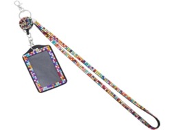 Lurelia Porta-crachá Retrátil Com Cordão Com Strass Em Resina E Veludo Para Escritório E Escola