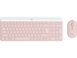 Mk470 Slim Combo Teclado Mouse Incluído Rf Wireless Azerty Francês Rosa LOGITECH
