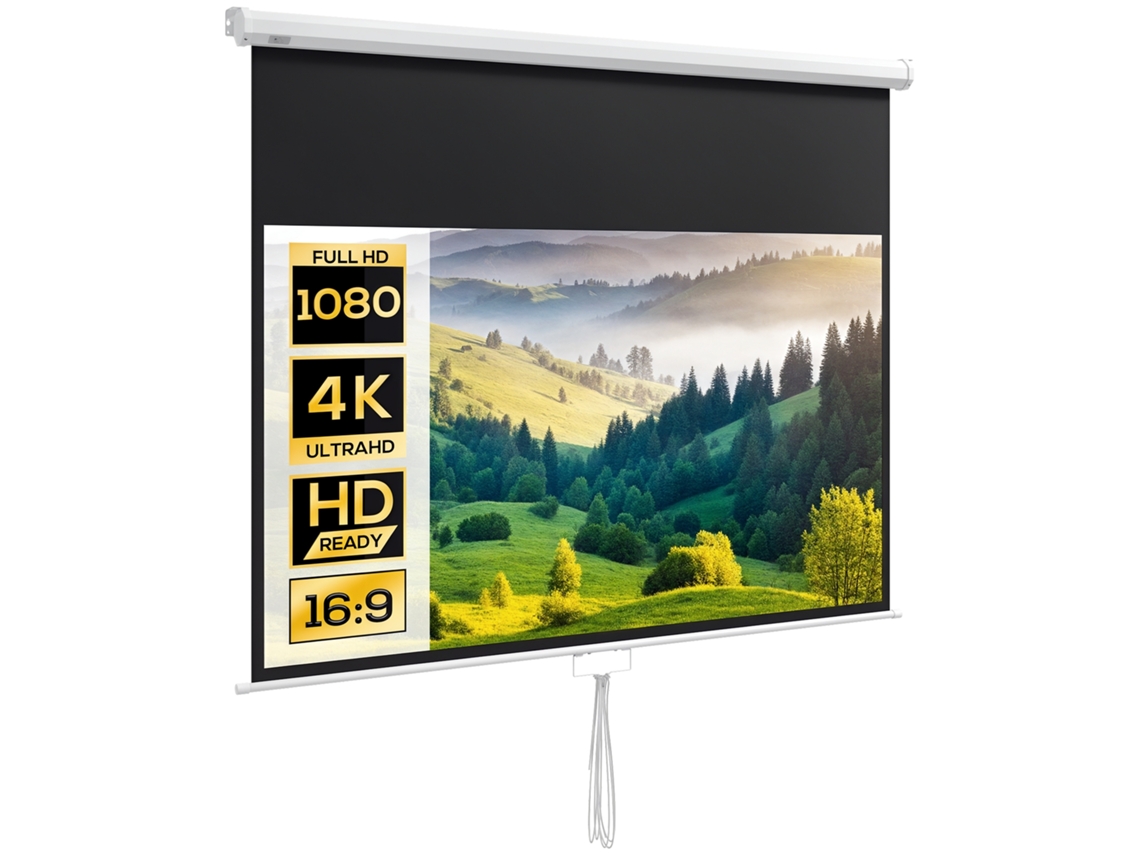 Tela de Projeção BTFORUS portátil 80 polegadas 16:9 ajustável 172x96cm branco