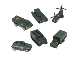 Primerox veículos Militares em Fundição 6 Pack Brinquedos de Exército para Meninos 3+ Tanque Helicóptero Carro Blindado