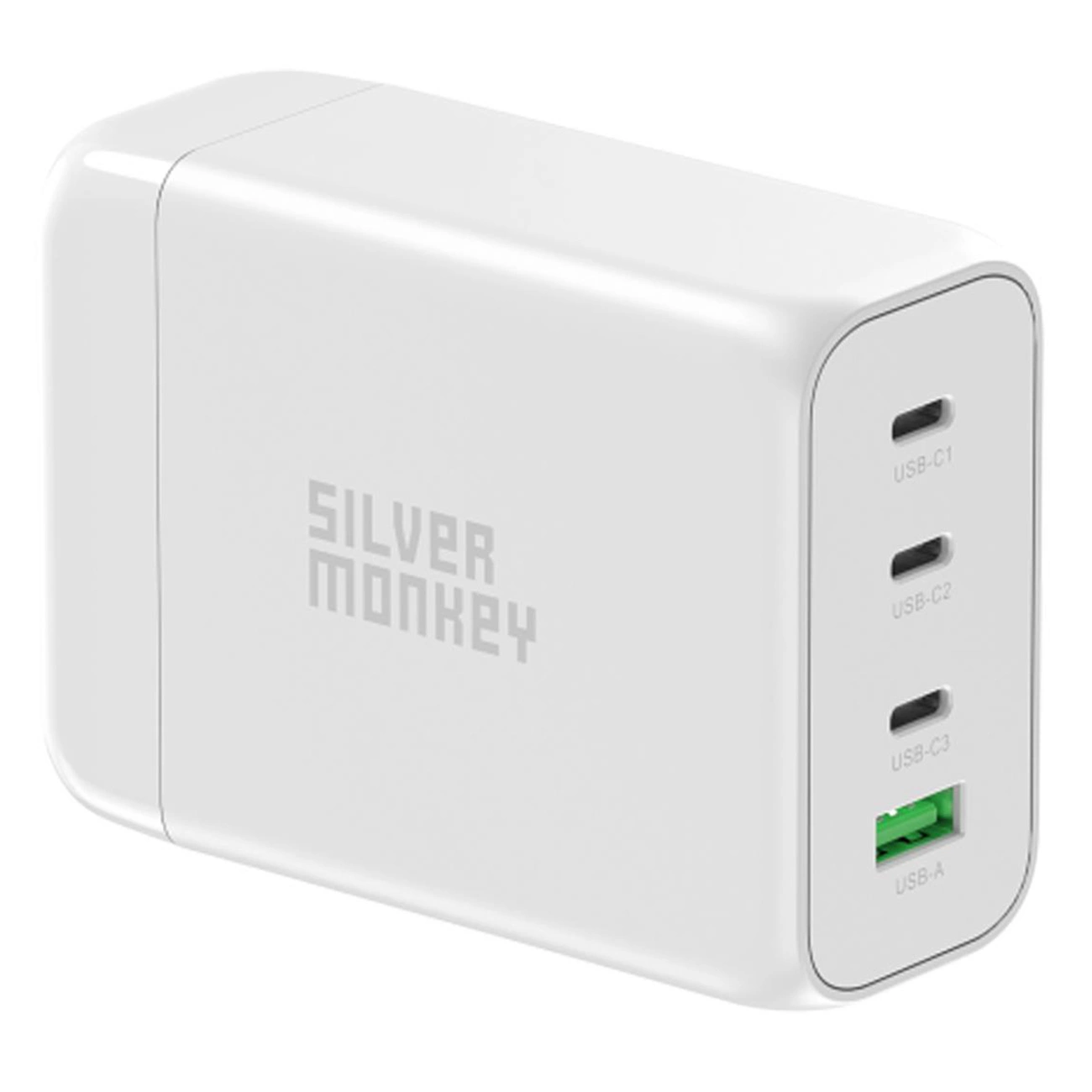 Carregador Silver Monkey Gan Sma152 130w 3xusb-c Pd Para Celulares E Laptops