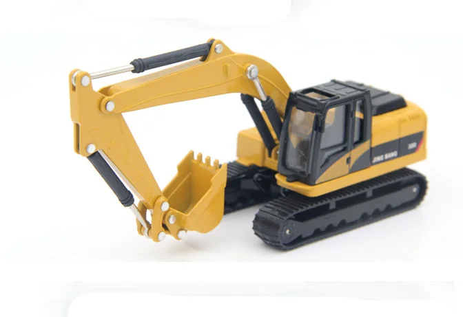 (amarelo) Modelo De Escavadeira E Caminhão Betoneira Em Liga Metálica De Alta Simulação, Brinquedo De Veículo De Construção Em Escala 1:60.