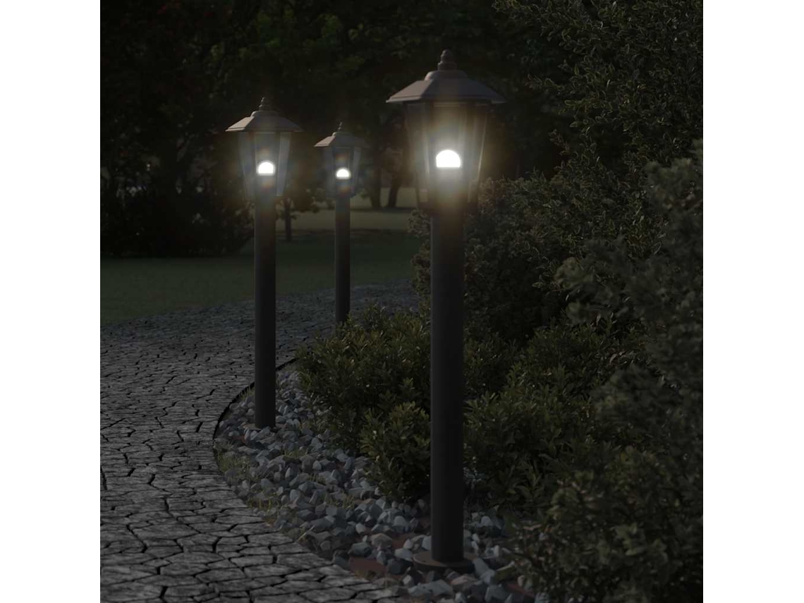 Vidaxl Candeeiro De Chão Para Exterior 80 Cm Aço Inoxidável Preto