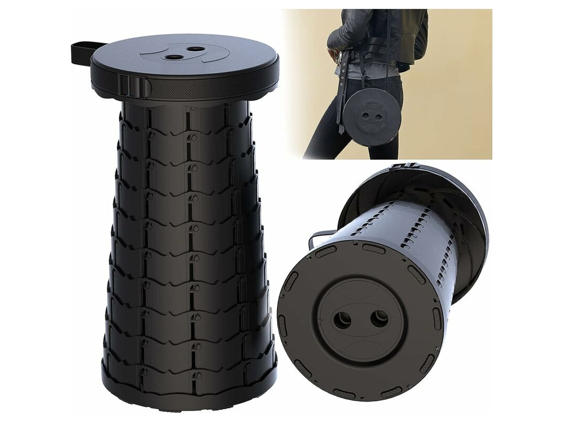 Banqueta dobrável portátil, ajustável, altura de 47cm, até 150kg, para camping, pesca, churrasco | AQUAFORGE | AQUAFORGE
