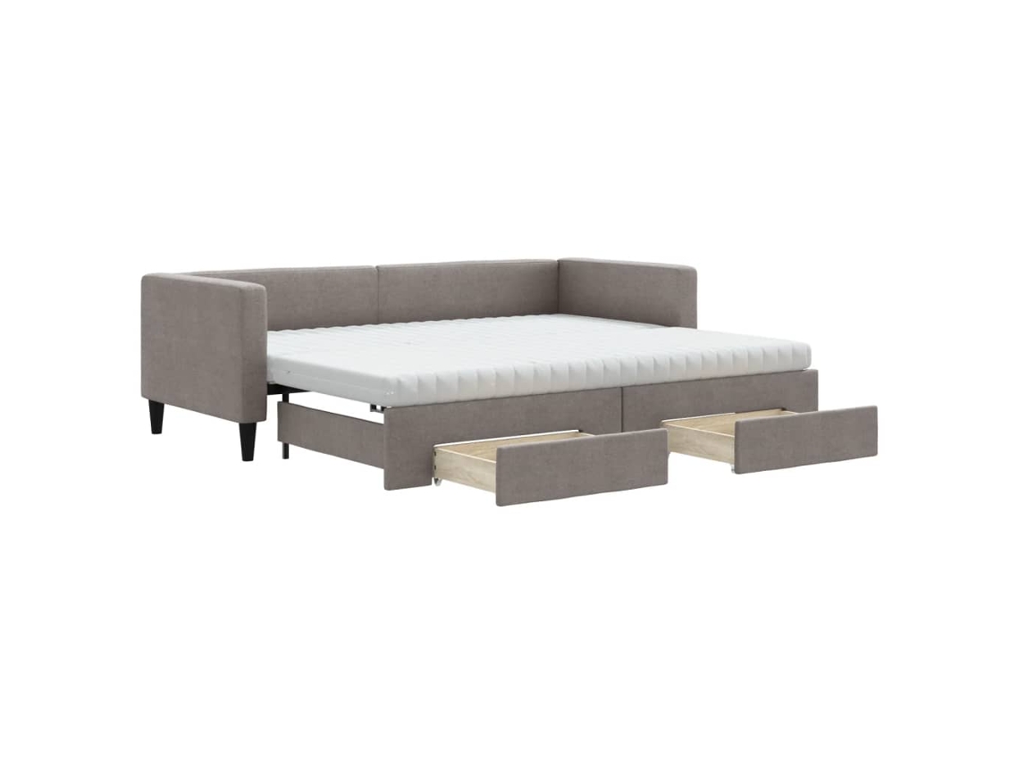 Daybed With Trundle, Daybeds With Trundles Vidaxl Cinzento-acastanhado Tecido (80 X 200 Cm)