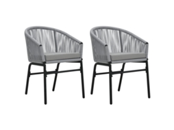 Vidaxl Cadeiras De Jardim 2 Pcs Vime Pe Antracite