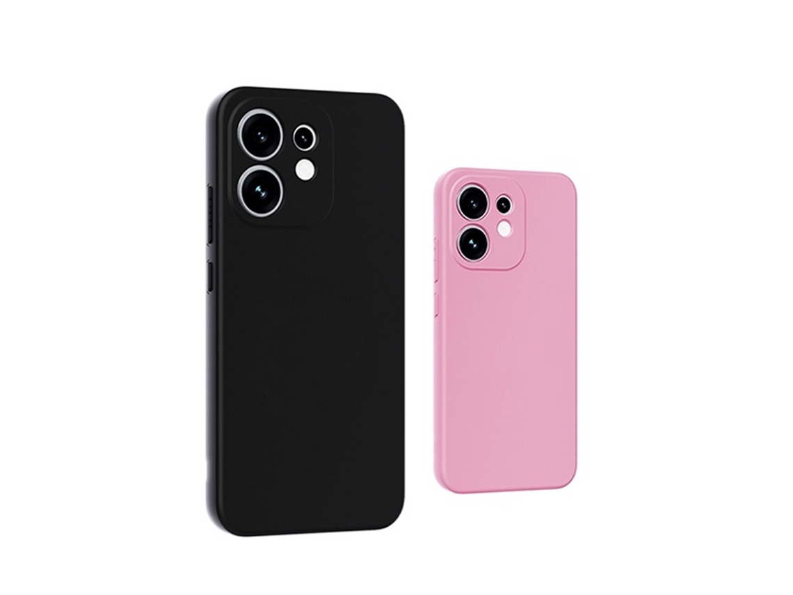 Kit 2x Capa Silicone Líquido Phonecare Para Oppo Reno16 - Preto / Rosa