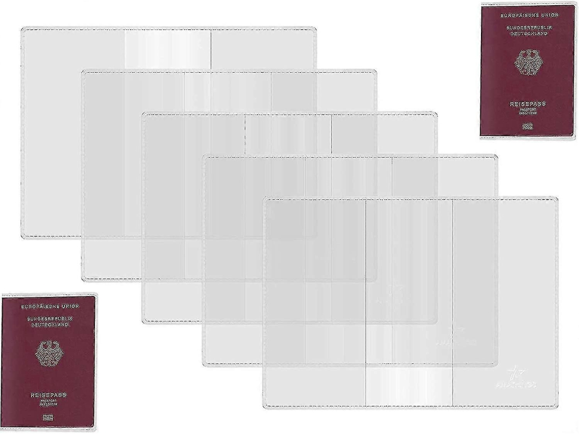 Pacote Com 5 Capas Para Passaporte Em Plástico Transparente, Com Acabamento Fosco. Ideal Para Presente