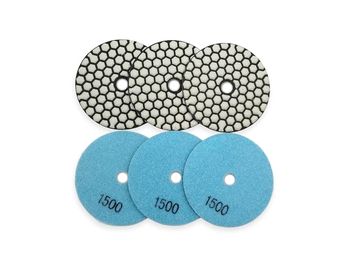 Conjunto De 6 Discos Lixa Diamantados Flexíveis 100 Mm (4") Com Grão
