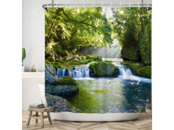 Cortina De Duche 180x200 Cm - Impermeável - Lavável - Poliéster - Antifúngico - Projeto Único Com Impressão De Natureza - Cortina De Duche