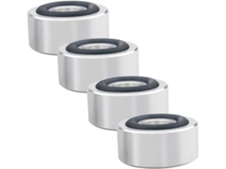 Pés De Isolamento Para Alto Falantes, Prateados, 4 Peças, Em Liga De Alumínio, Fáceis De Instalar Para Subwoofer E Alto