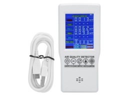 Lurelia Medidor De Qualidade Do Ar Pm2,5/pm10/hcho/co2, Com Visor Lcd, Bateria 2000 Mah Usb
