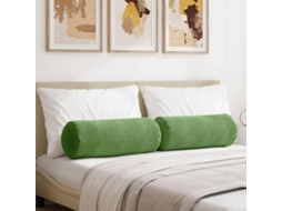 Vidaxl Almofadas De Apoio 2 Pcs Verde Claro Ø 25 X 70 Cm