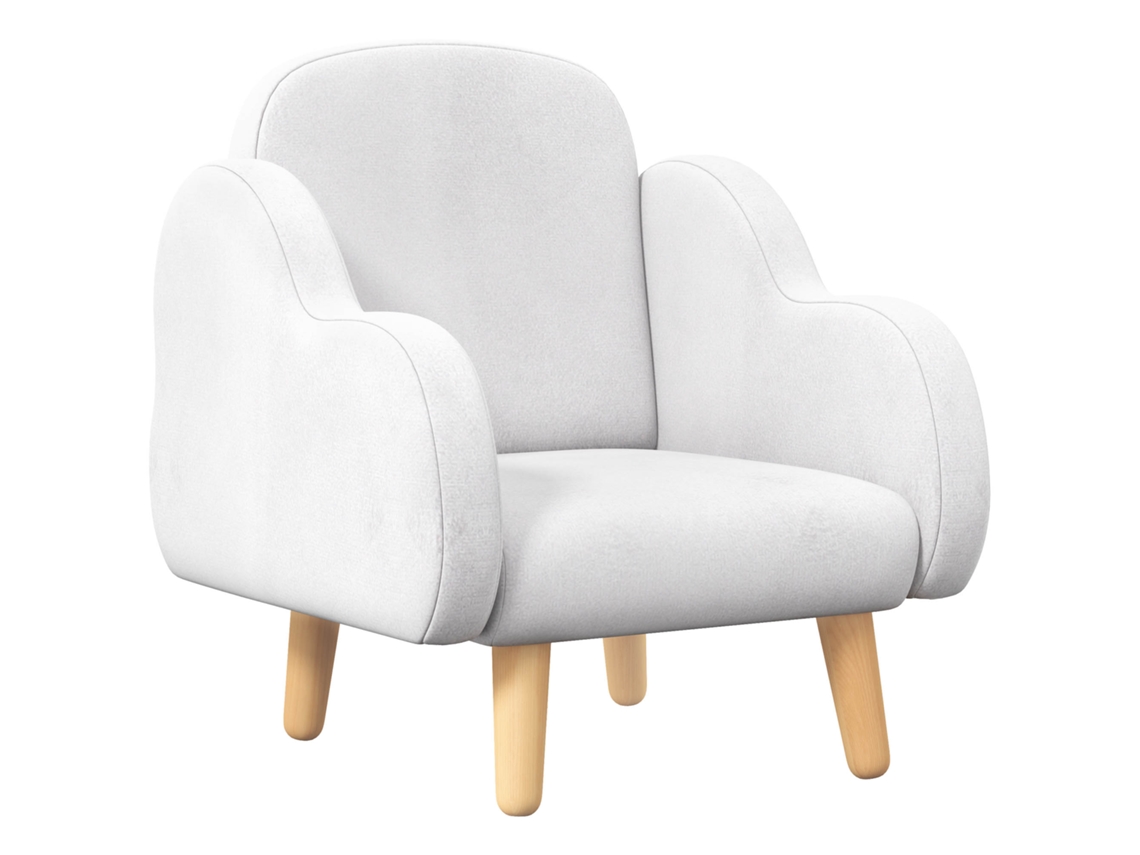 Poltrona Infantil Design Nuvem Espuma Macia 46x51x55cm Branca