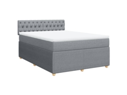 Box Spring Bed, Box Spring Beds Vidaxl Cinzeto Tecido (140 X 190 Cm)