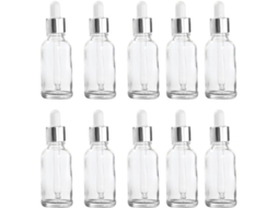 Nuobesty Pipeta À Prova De Vazamentos De 30 Ml, Pacote Com 10 Frascos Conta-gotas De Vidro Com Design Portátil.