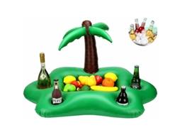 Boia Inflável Para Piscina Com Porta-copos - Bandeja Flutuante Em Formato De Palmeira, 95 X 55 X 55 Cm, Para Uso Em Piscina E No Mar.