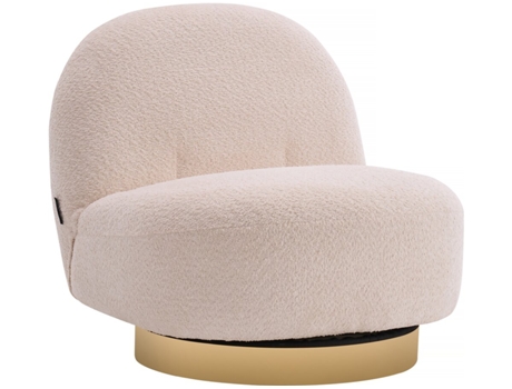 Poltrona giratória Bouclette Churchill 76 X 80 X 74 Cm Branco PALOZI HOME