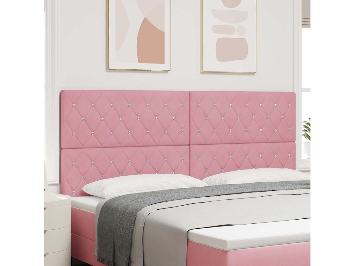 Vidaxl Cabeceira Rosa 200 Cm Veludo