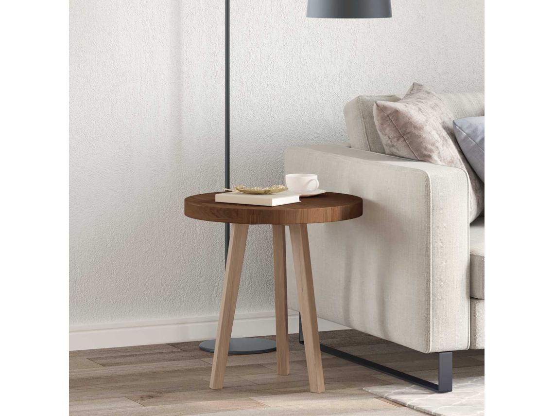 Vidaxl Tampo De Mesa Ø 50 X 4 Cm Redondo Madeira De Carvalho Sólido