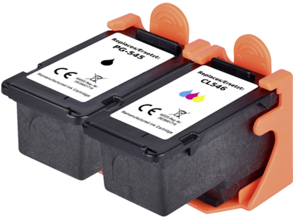 Pacote combinado de tinta substitui Canon PG 545, Cl 546 Pacote combinado compatível preto, ciano, magenta, amarelo RF IC PG545 Renkforce