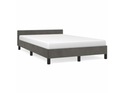 Estrutura De Cama Com Cabeceira Vidaxl Cinzeto Veludo (207 X 126 X 50 Cm)