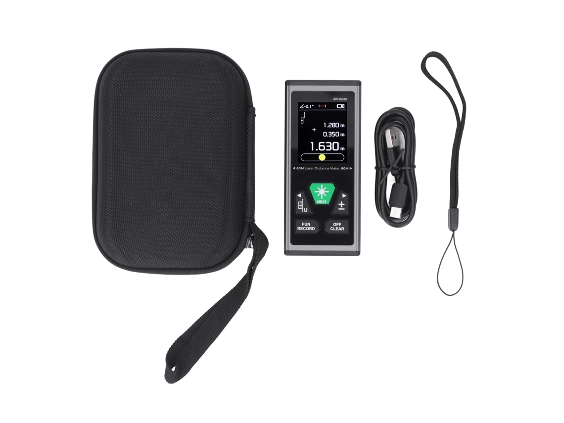Medidor Laser Dual Recarregável Usb Alta Precisão Sw‑dg60