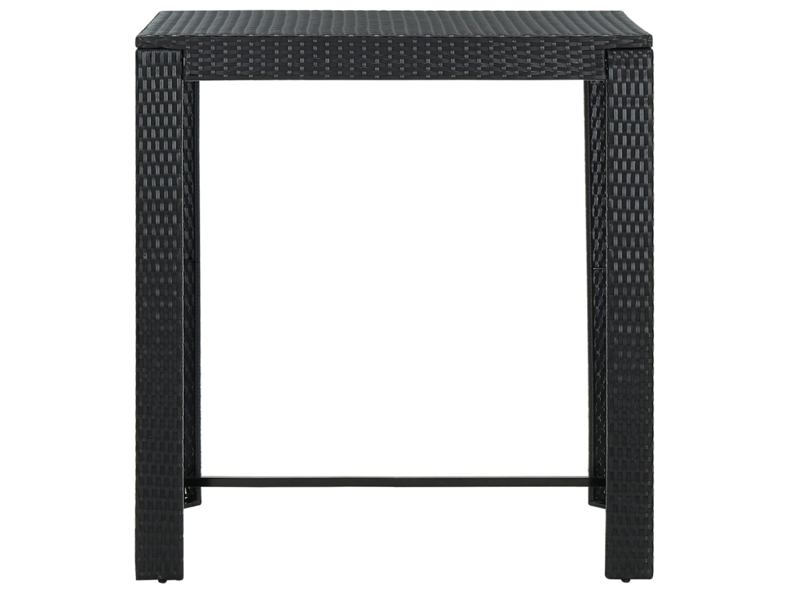 Mesa de Bar HARLANV1 com tampo de Vime Pe preto (100x60,5x110,5 cm)