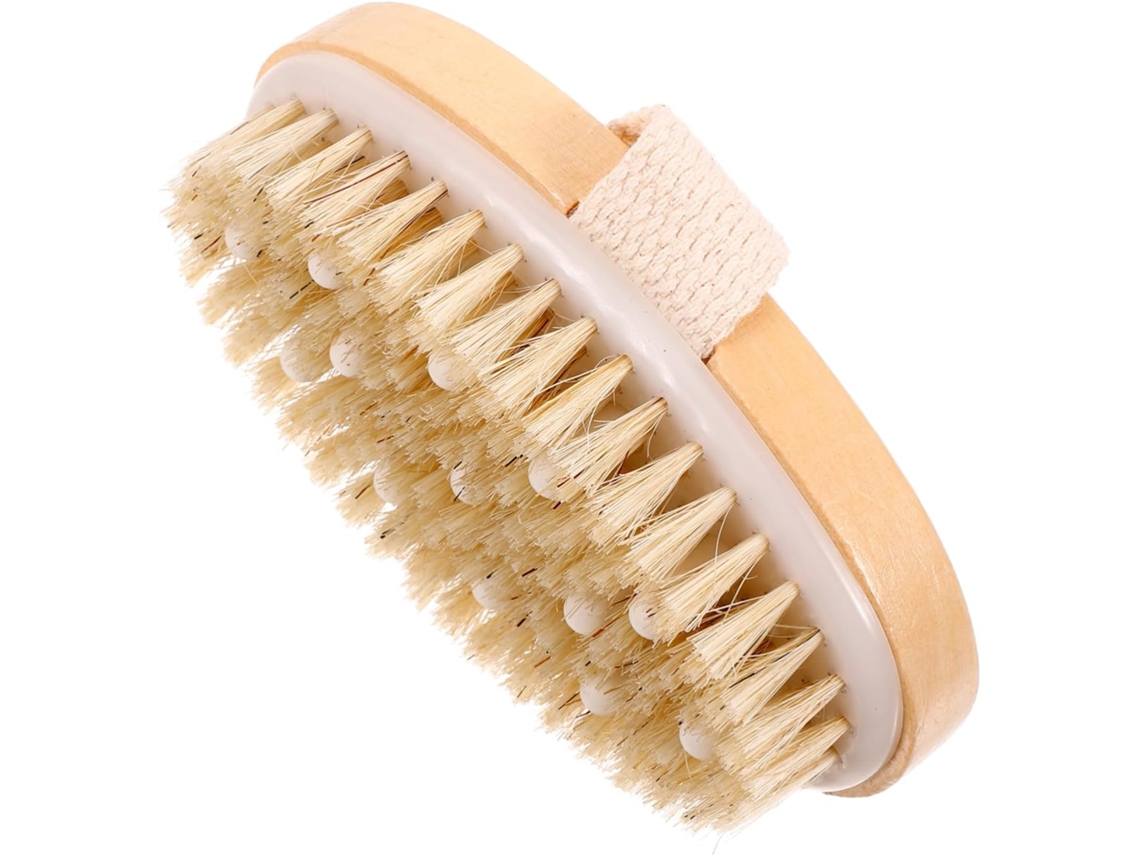 Escova De Banho Massageadora Healifty Com Cabeça Borracha E Cerdas Naturais Bambu Para Limpeza Profunda Esfoliação Suave