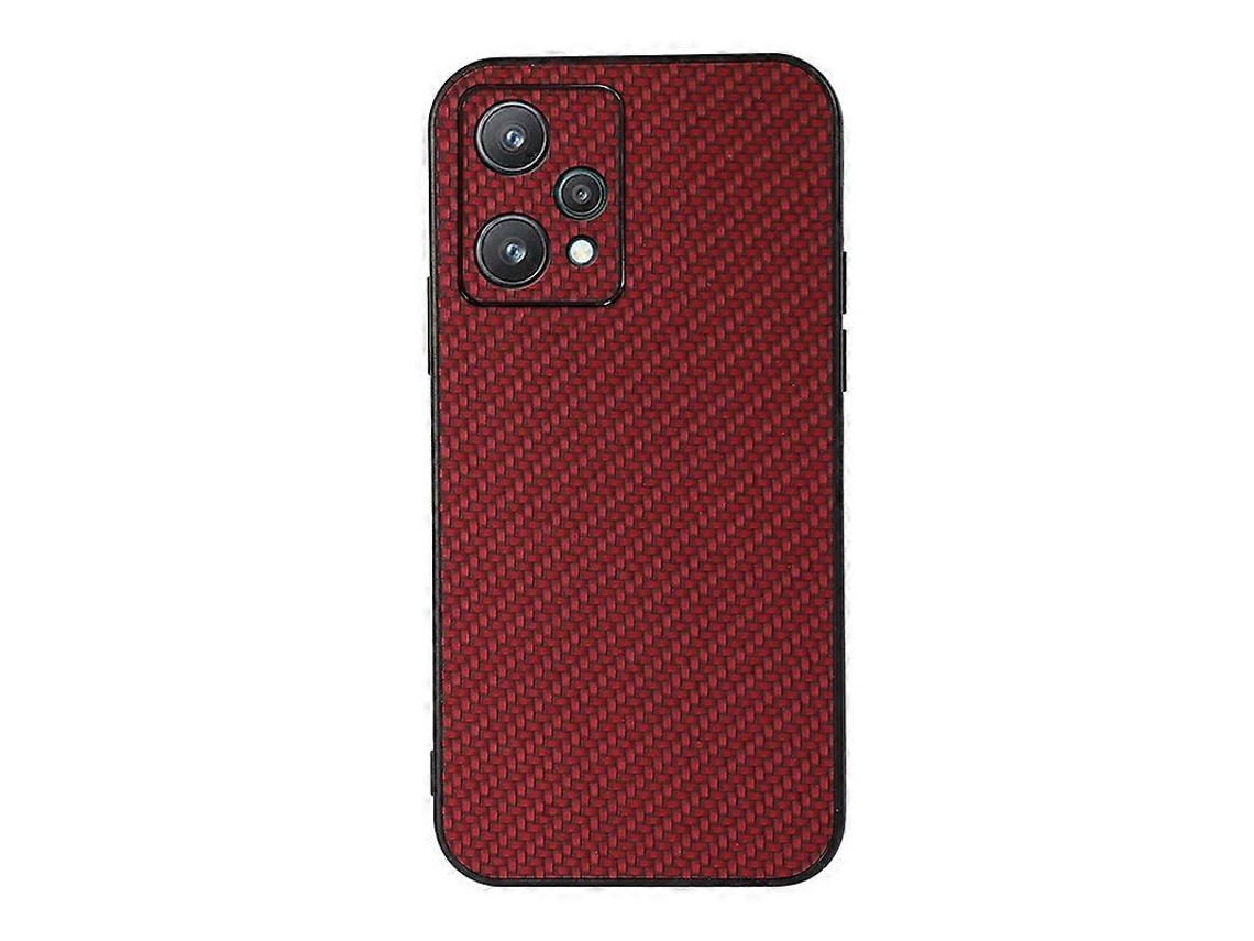 Capa De Celular De Pu Com Textura De Fibra De Carbono E Furo Preciso Para Oppo Realme 9 Pro