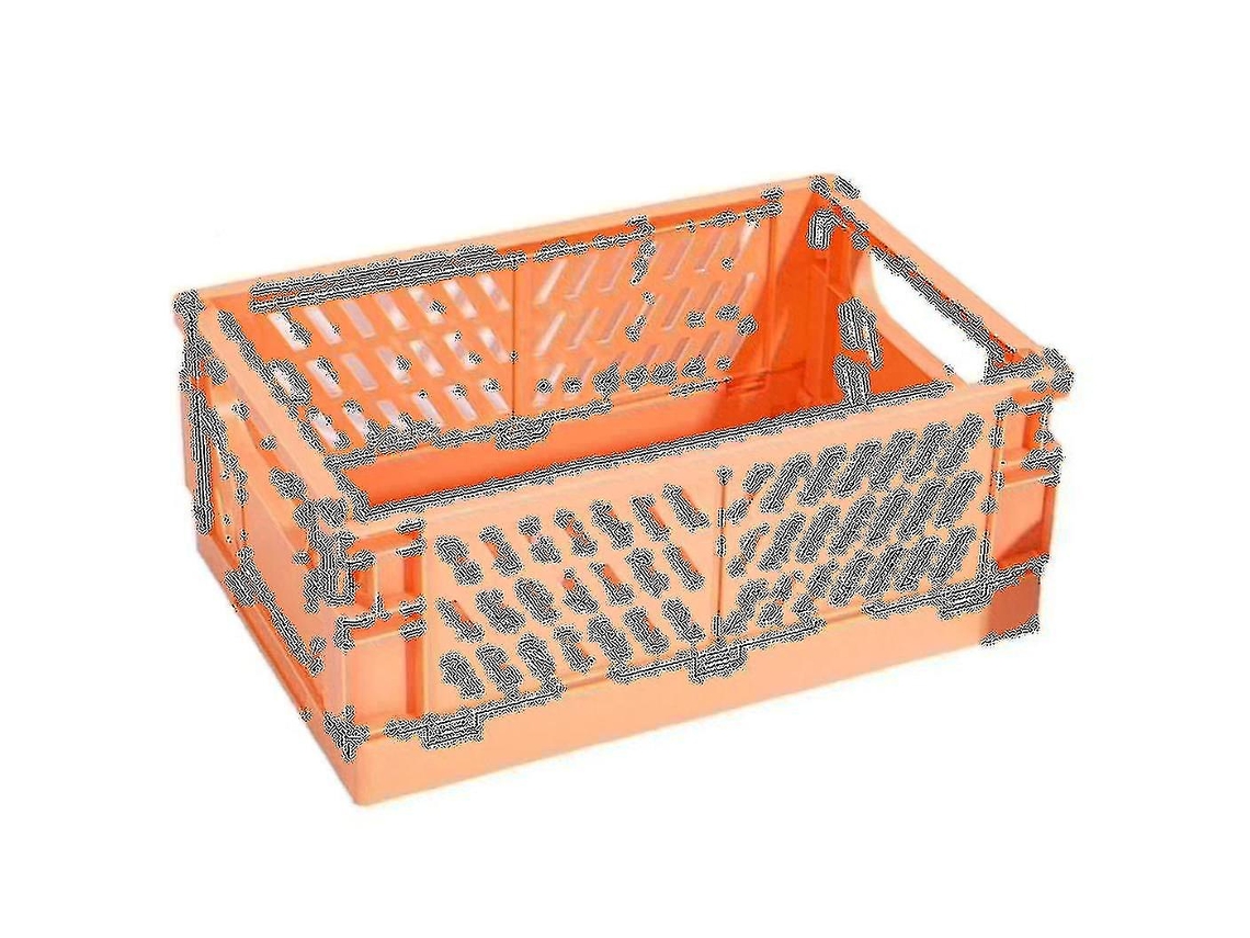 Caixa De Armazenamento De Plástico Dobrável Cesta De Cosméticos Laranja Olysi Shop
