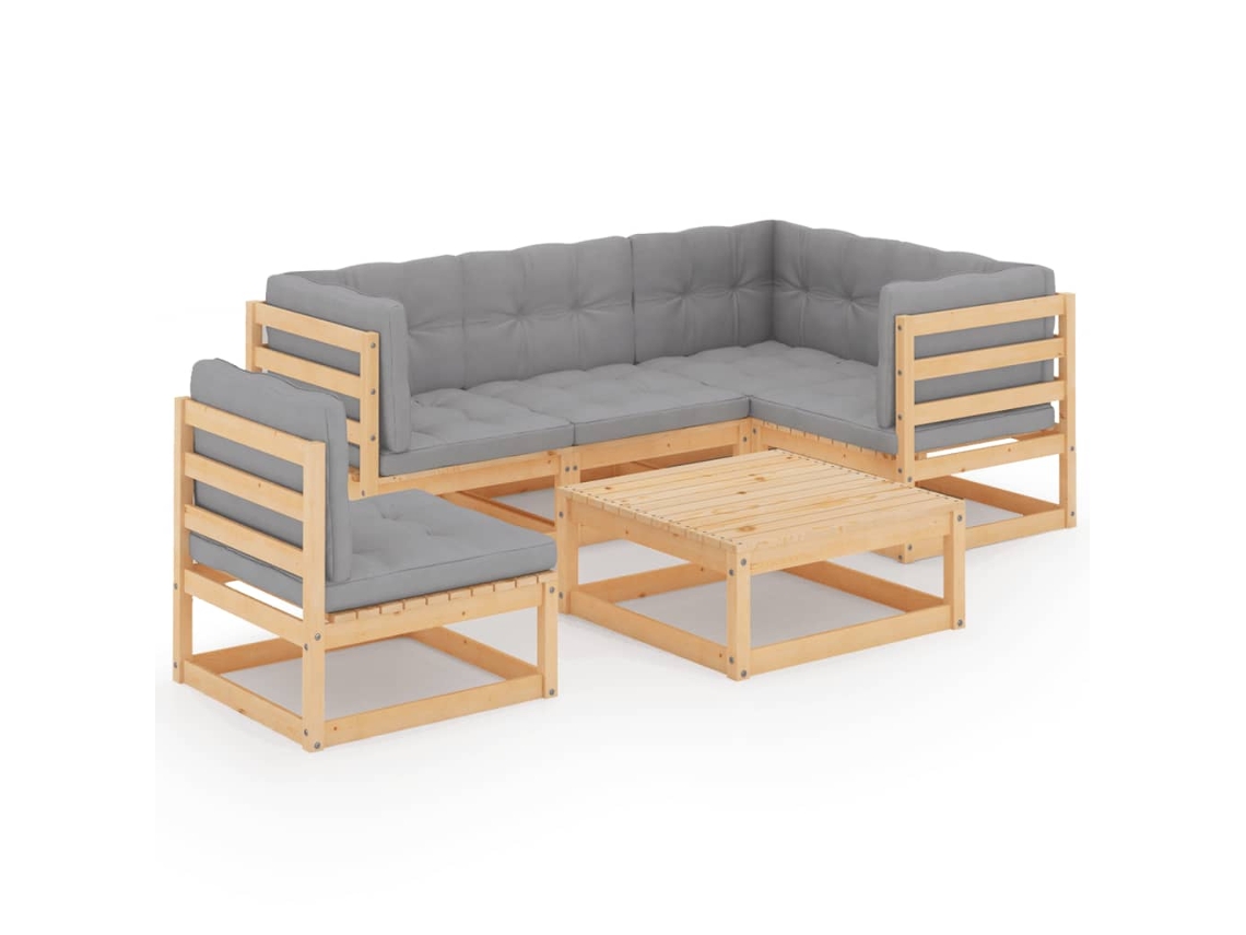 Garden Lounge Set, Garden Lounge Sets Vidaxl Cinzeto Madeira De Pinho (n/a)