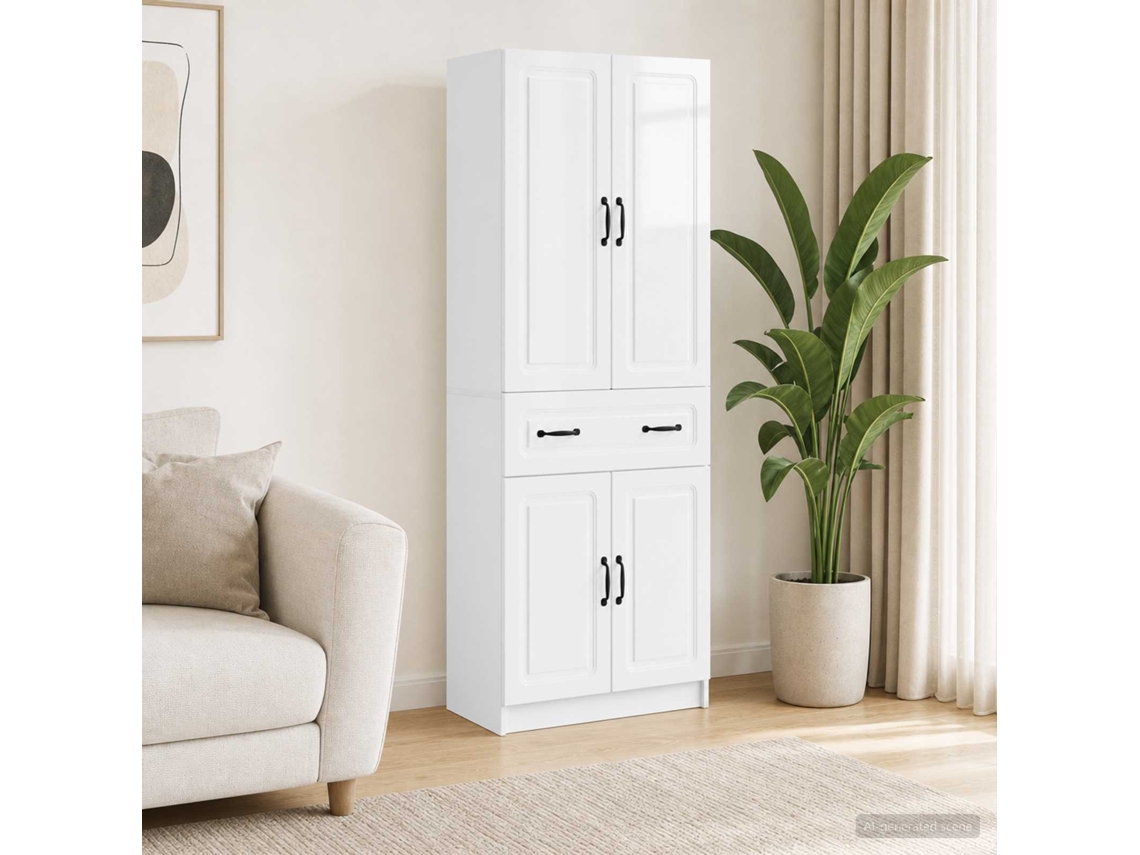 Vidaxl Conjunto De Gabinete 2 Unid. Branco Brilhante