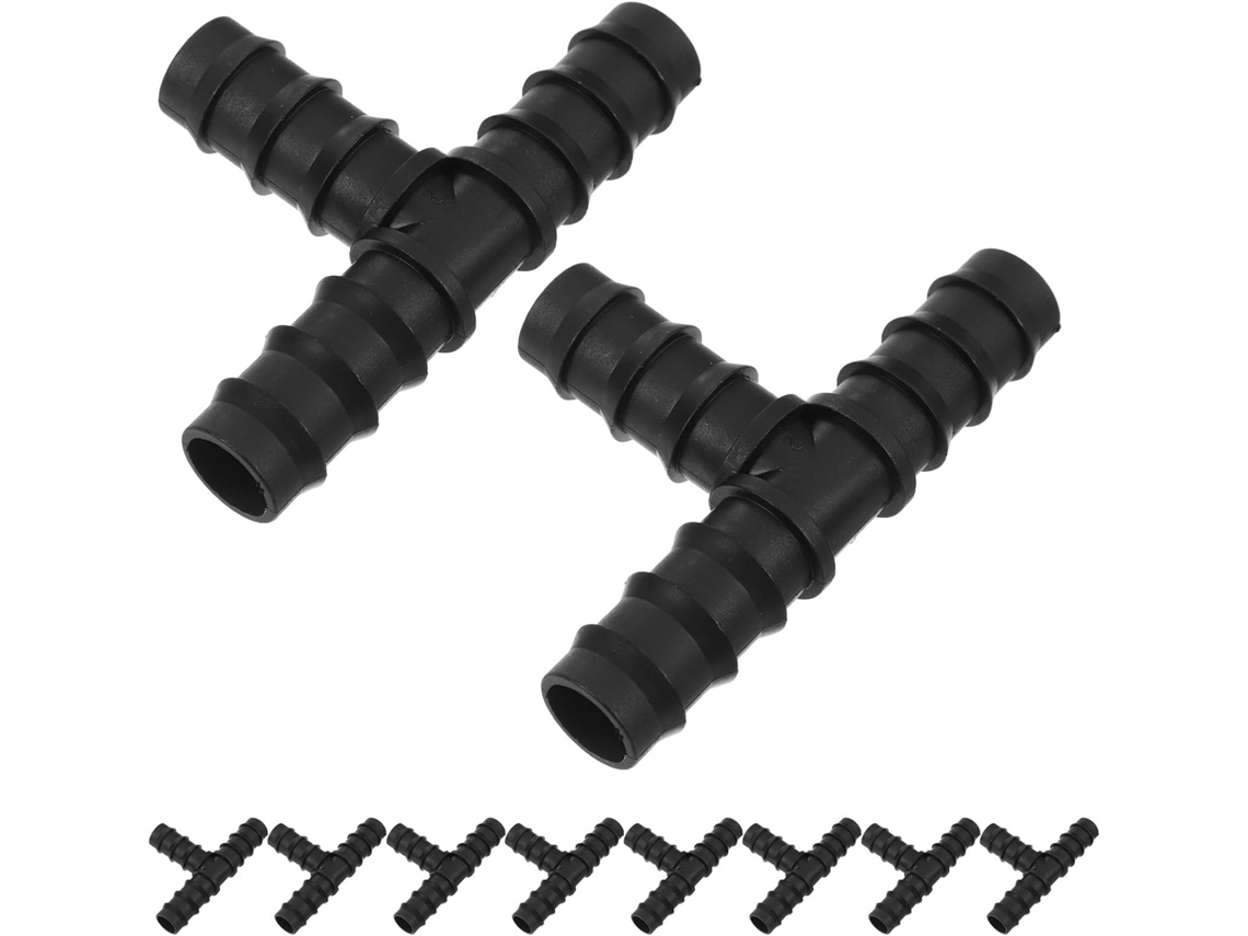 Kit De 10 Peças Conexões Microaspersor Plástico Preto Para Mangueira