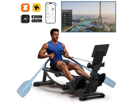 Remo Magnético Dobrável Merach, 16 Níveis, Bluetooth, Kinomap
